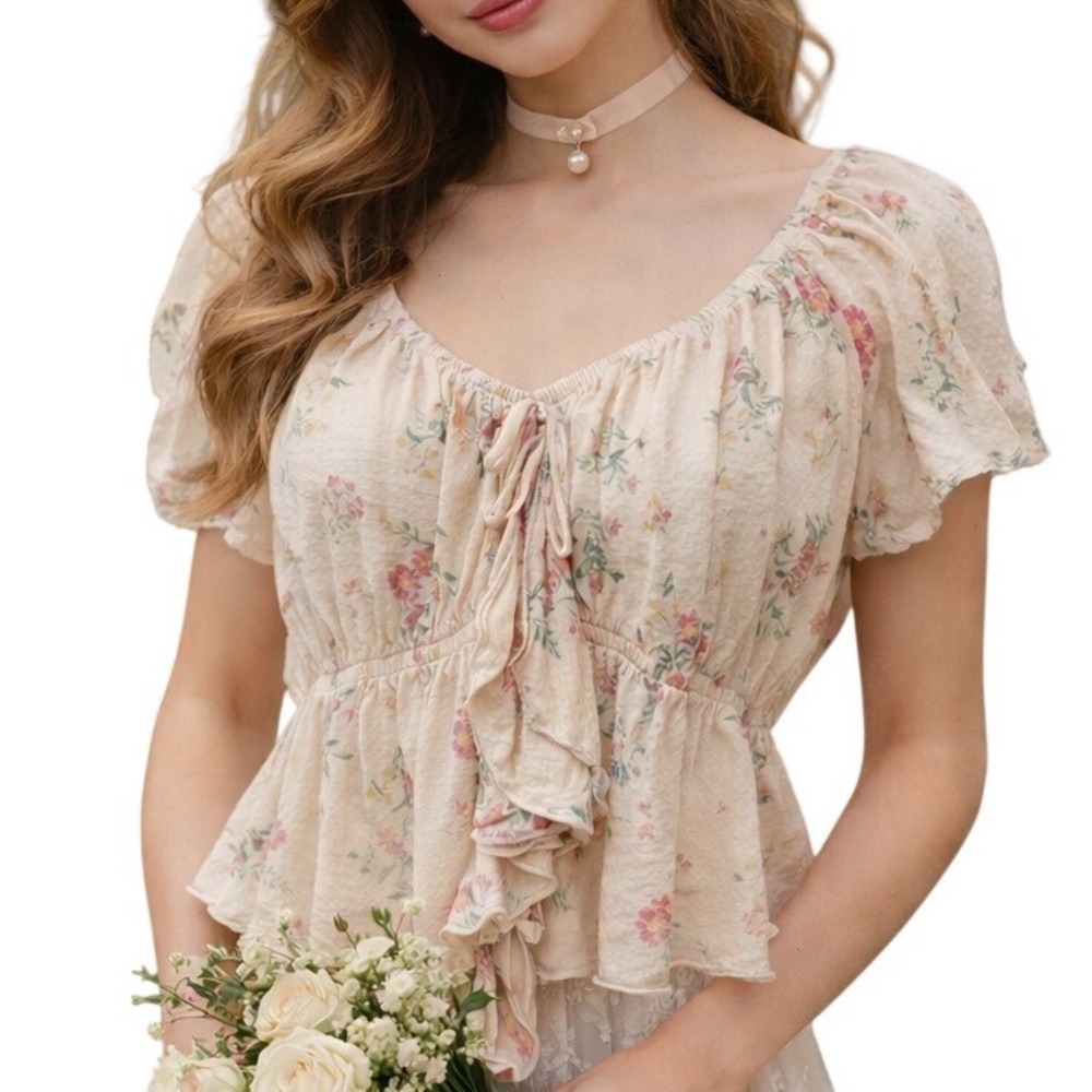 Arizona Jean Company Women's Floral Printed 100% Rayon Chic Cropped Top Size XXL